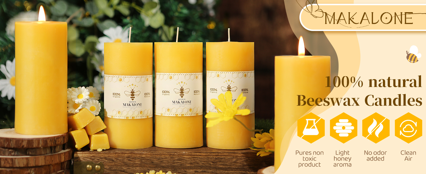 100% natural beeswax candles