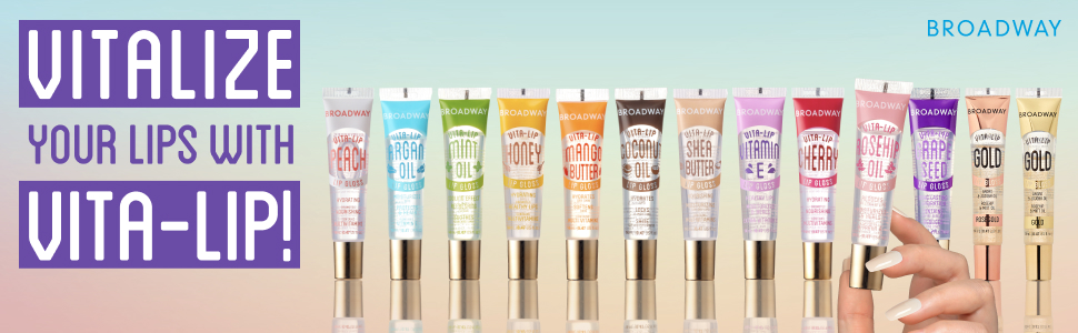 ruby kisses broadway vita-lip clear lip gloss hydrating moisturizing vitamin non-sticky shine glossy