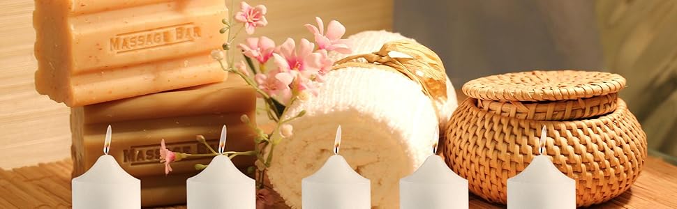 white Ivory Unscented Restaurant Candles, nice wedding Candles, table setting decor, 3x4 candle
