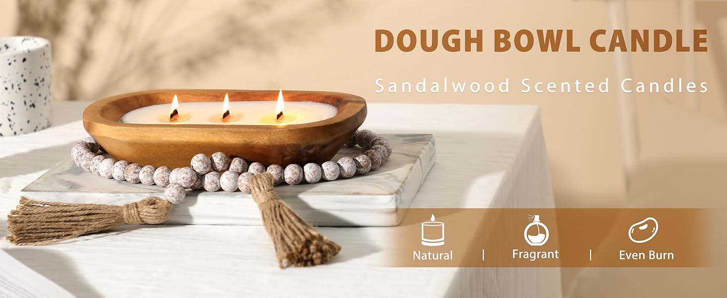 Wooden Bowl Candle