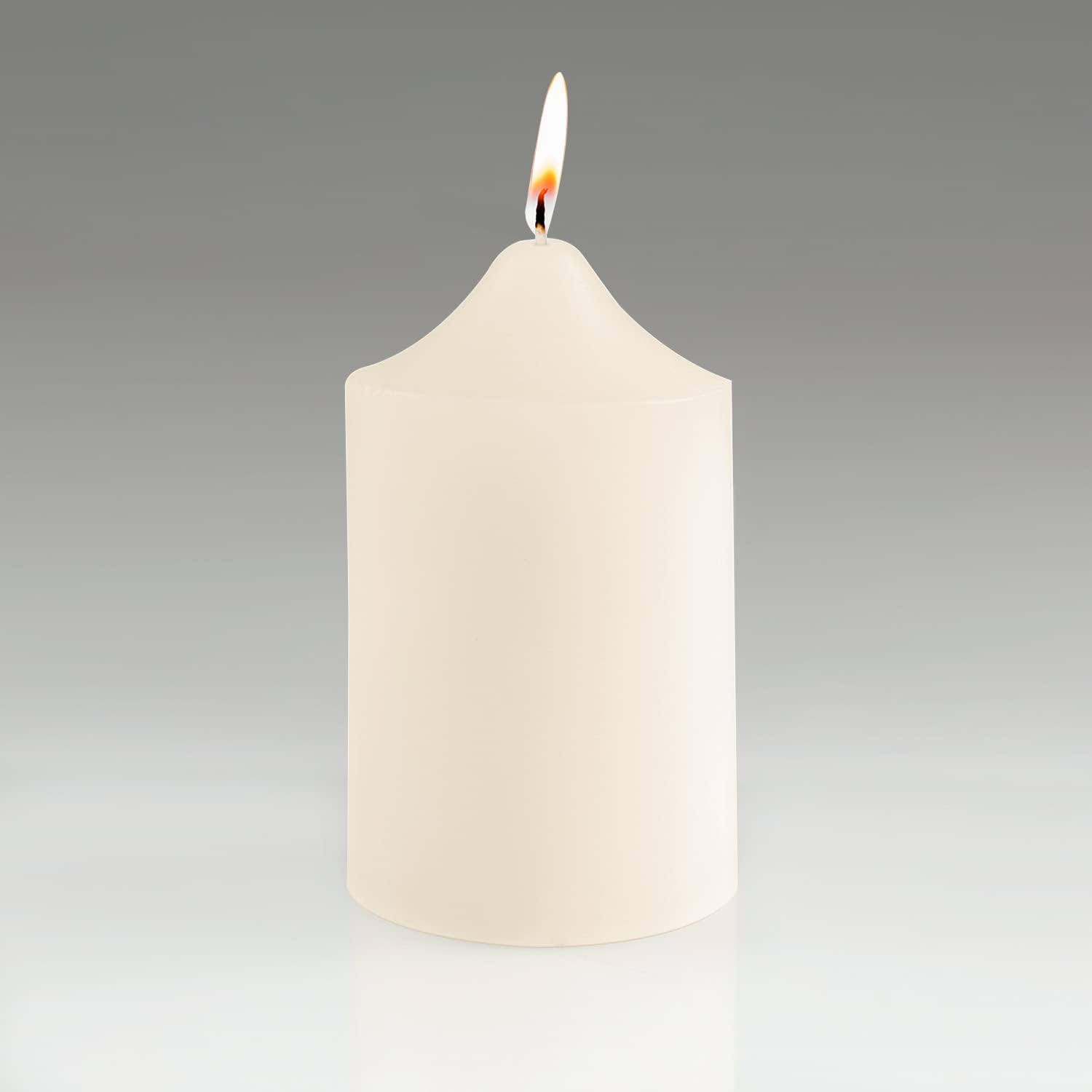 Set of 6 Ivory Unscented Pillar Candles 2 x 3 for Home Decor and Weddings - Image 4