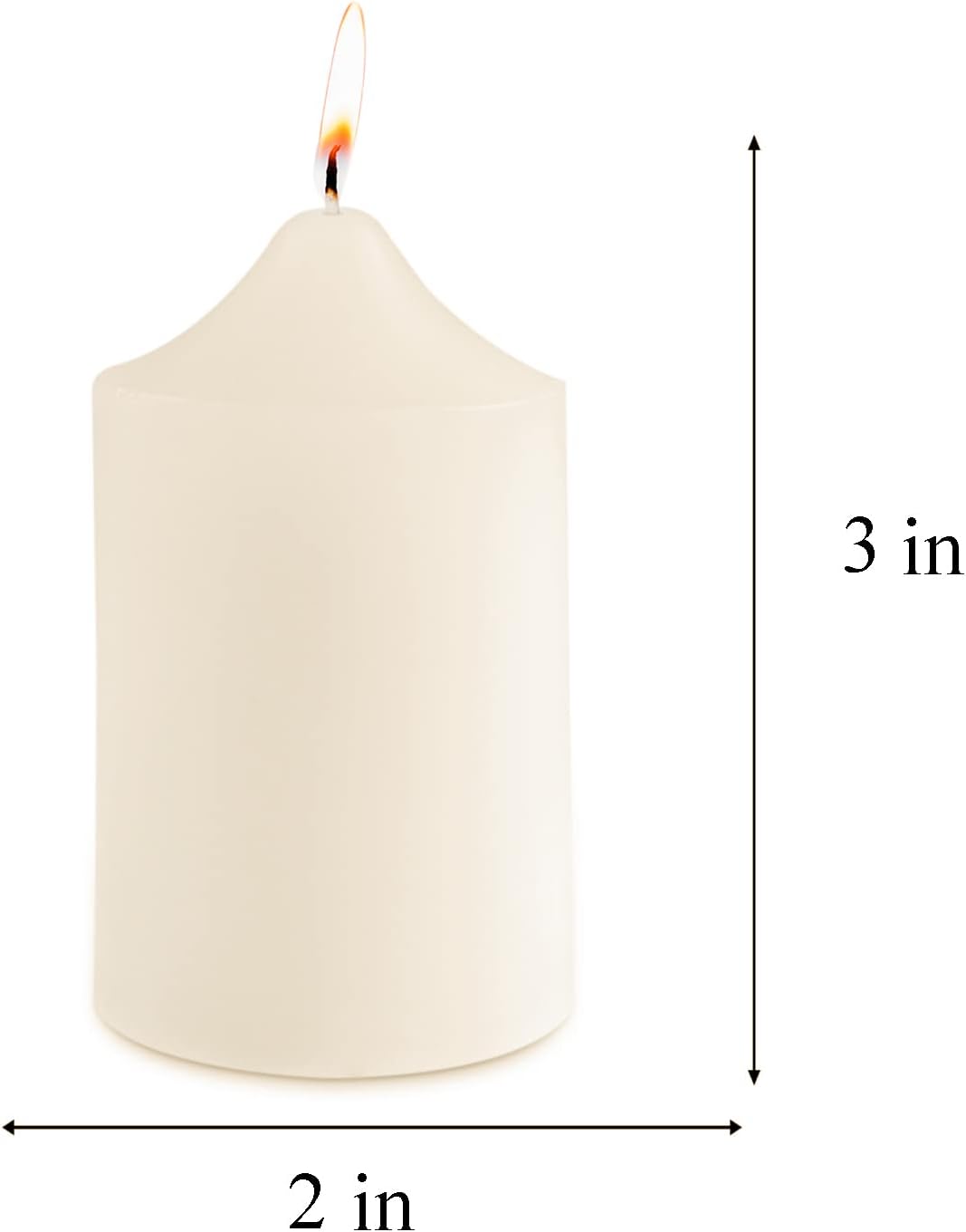 Set of 6 Ivory Unscented Pillar Candles 2 x 3 for Home Decor and Weddings - Image 3