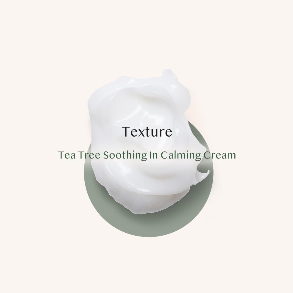Tea Tree Calming Cream Korean Face Moisturizer for Sensitive Dry Skin 80ml - Image 9