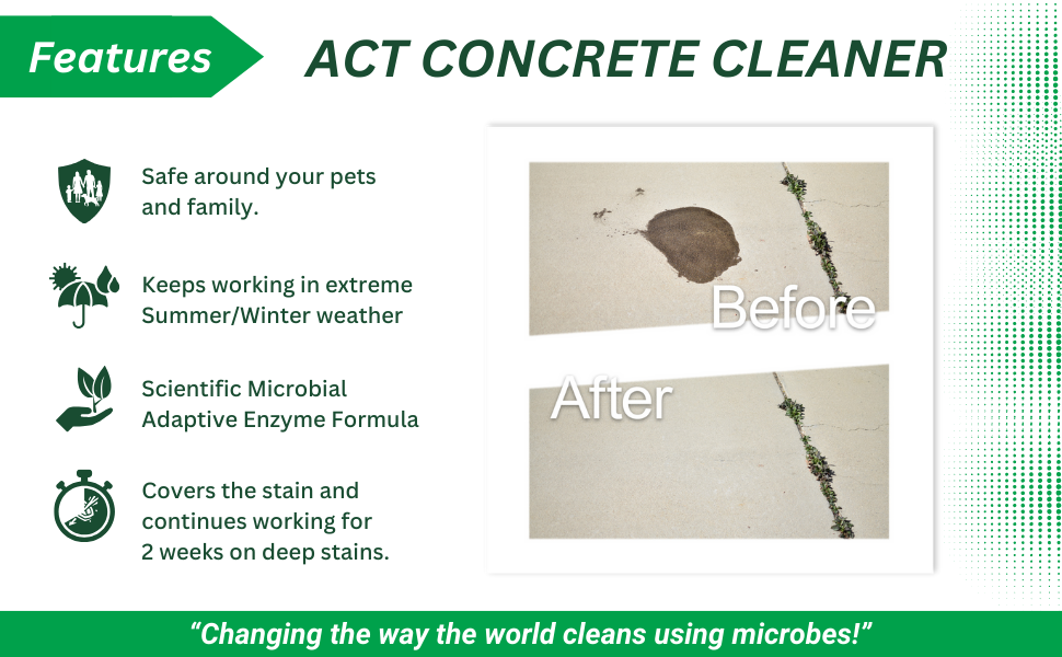 before and after, safe, summer heat, adaptive enzymes, keeps working, deep stains,