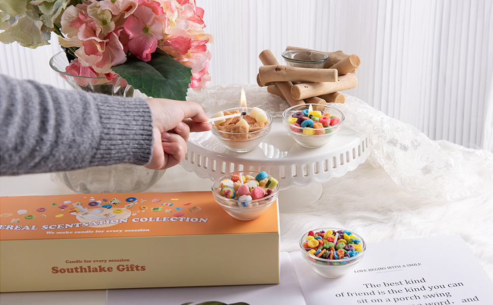 mini Mix Funny Cereal Bowl Scented Aromatherapy Candles