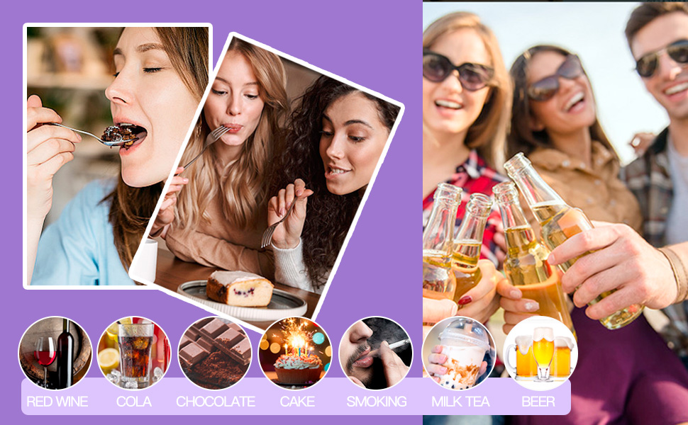 Tooth whitening gel can remove the residue on teeth caused by red wine, food and smoking