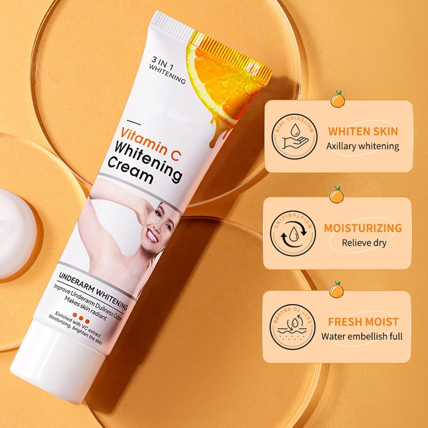 50g Vitamin C Skin Lightening Cream for Women, Dark Spot Remover for Body and Intimate Areas - Image 5