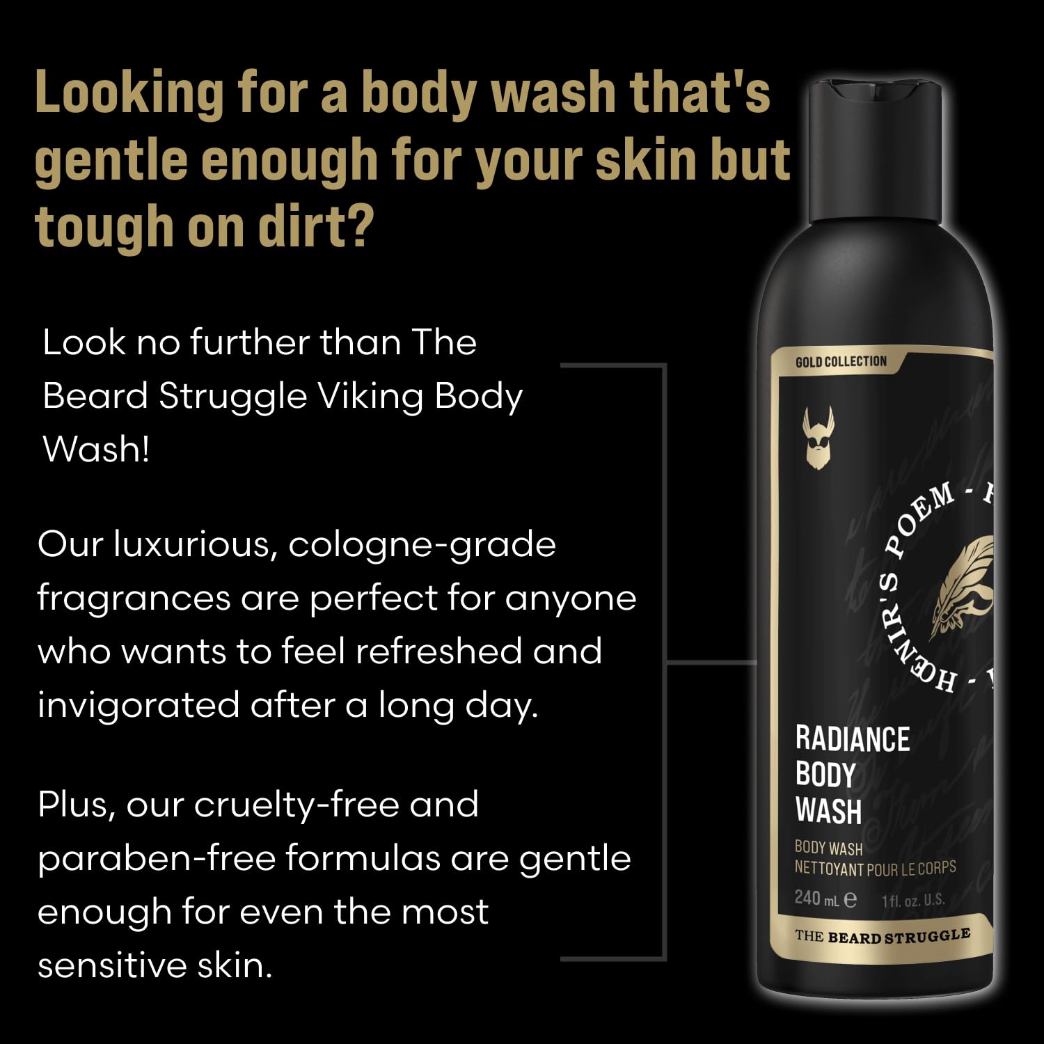 The Beard Struggle Surtr's Fury Platinum Collection 240mL Men's Body Wash Liquid Soap New - Image 3