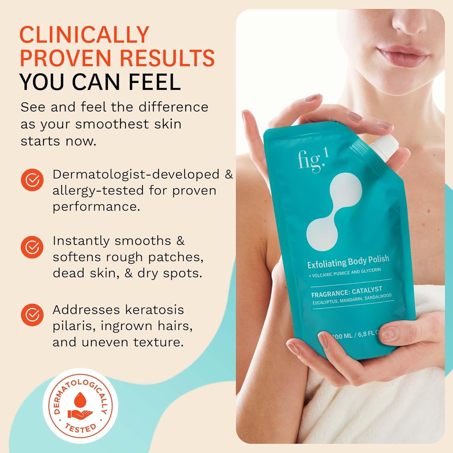 Exfoliating Body Scrub 200 ml for Brightening Rough Skin and KP with Volcanic Pumice - Image 2