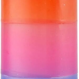 Slant Collections Tri-Colored Unscented Pillar Candle, 4.75-Inch, Red/Pink/Blue