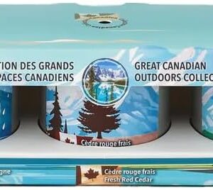 Canadian National Parks 3-Pack Handcrafted Candle Set – Scents of Banff: Red Cedar, Canadian Pine & Mountain Rain