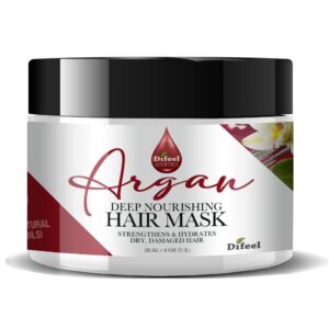 Difeel Essentials Deep Nourishing Argan Hair Mask 8 oz. - Deep Conditioning Hair Treatment Mask, Dry Hair Treatment Mask made with 100% Essential Oils