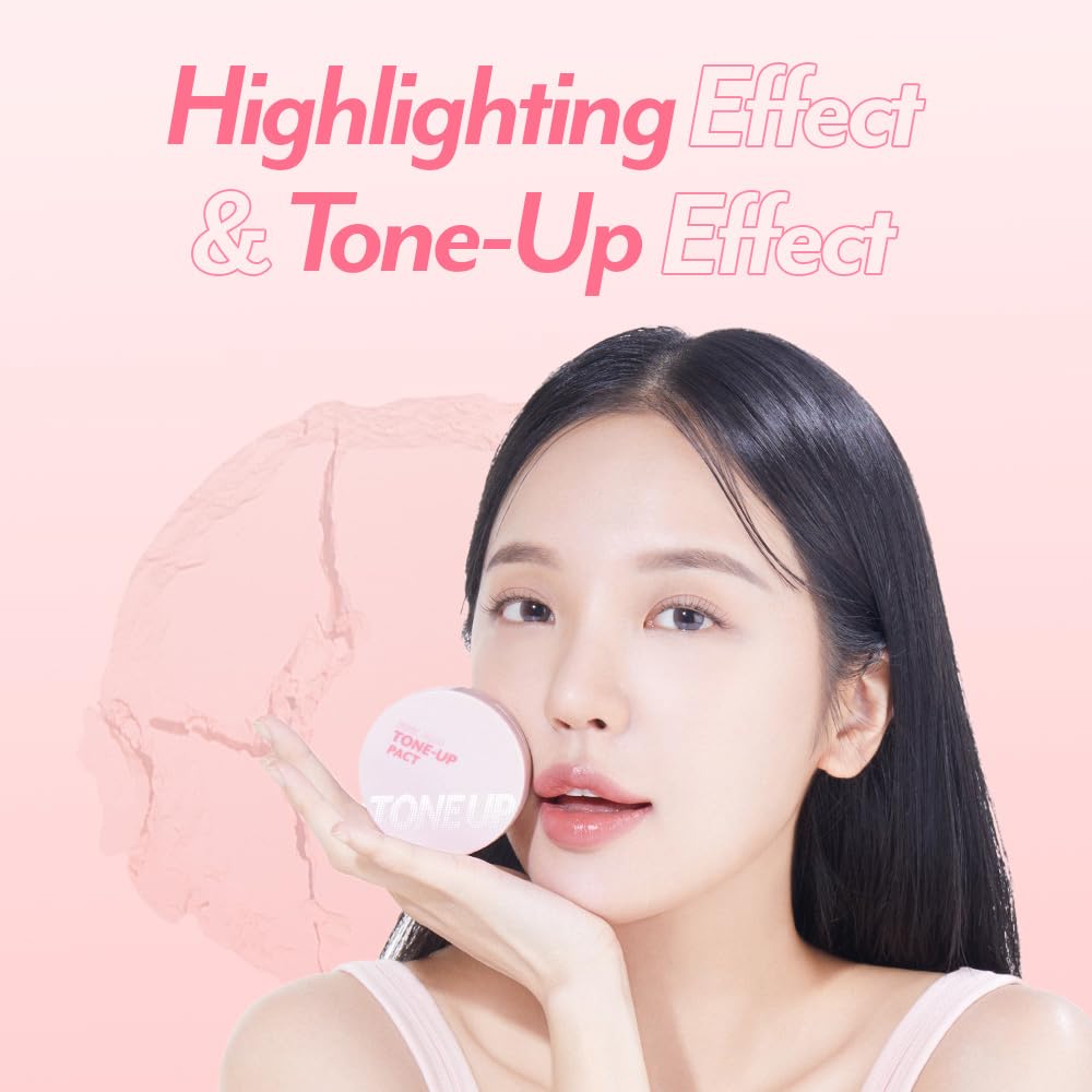 I'M MEME Compact - Tone-up Pact | Korean Pressed Setting Powder for Pink Blur Effect, with Calamine, Makeup Powder Foundation, Translucent Compact, Finishing Powder, Oil Control Face Powder, 0.35 Oz - Image 5