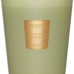 M&SENSE Eucalyptus & Cedarwood Scented Candle, 3 Wick 35oz Natural Soy Wax Candles for Home Scented, Green Candles Gift for Spring, 150 Hours Long Lasting Slow Burning
