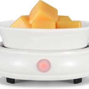 Ceramic Wax Warmer, Electric Wax Melt Warmer,3 in1 Home Fragrance Wax Burner, Scented Candle Wax melters as Gift for Women,mom and Grandma(White)…
