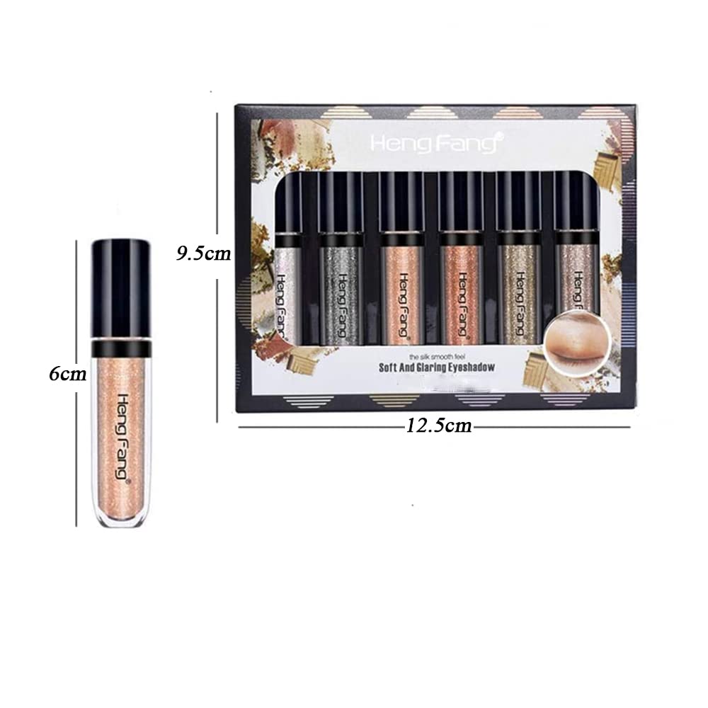 Lucoss 6 Color Shimmer Metallic Waterproof Liquid Eyeshadow Set - Image 7