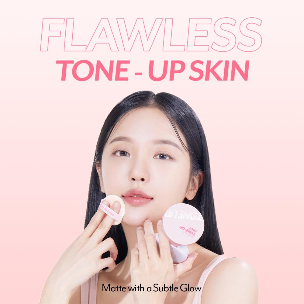 I'M MEME Compact - Tone-up Pact | Korean Pressed Setting Powder for Pink Blur Effect, with Calamine, Makeup Powder Foundation, Translucent Compact, Finishing Powder, Oil Control Face Powder, 0.35 Oz - Image 2
