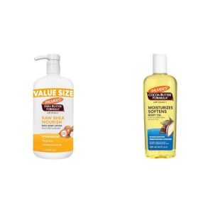 Palmer's Shea Formula Raw Shea Body Lotion for Dry Skin & Cocoa Butter Moisturizing Body Oil with Vitamin E