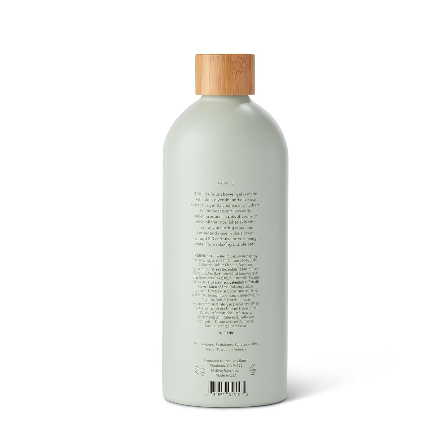McEvoy Ranch Organic Verde Shower Gel and Bubble Bath Set 2 Bottles - Image 8