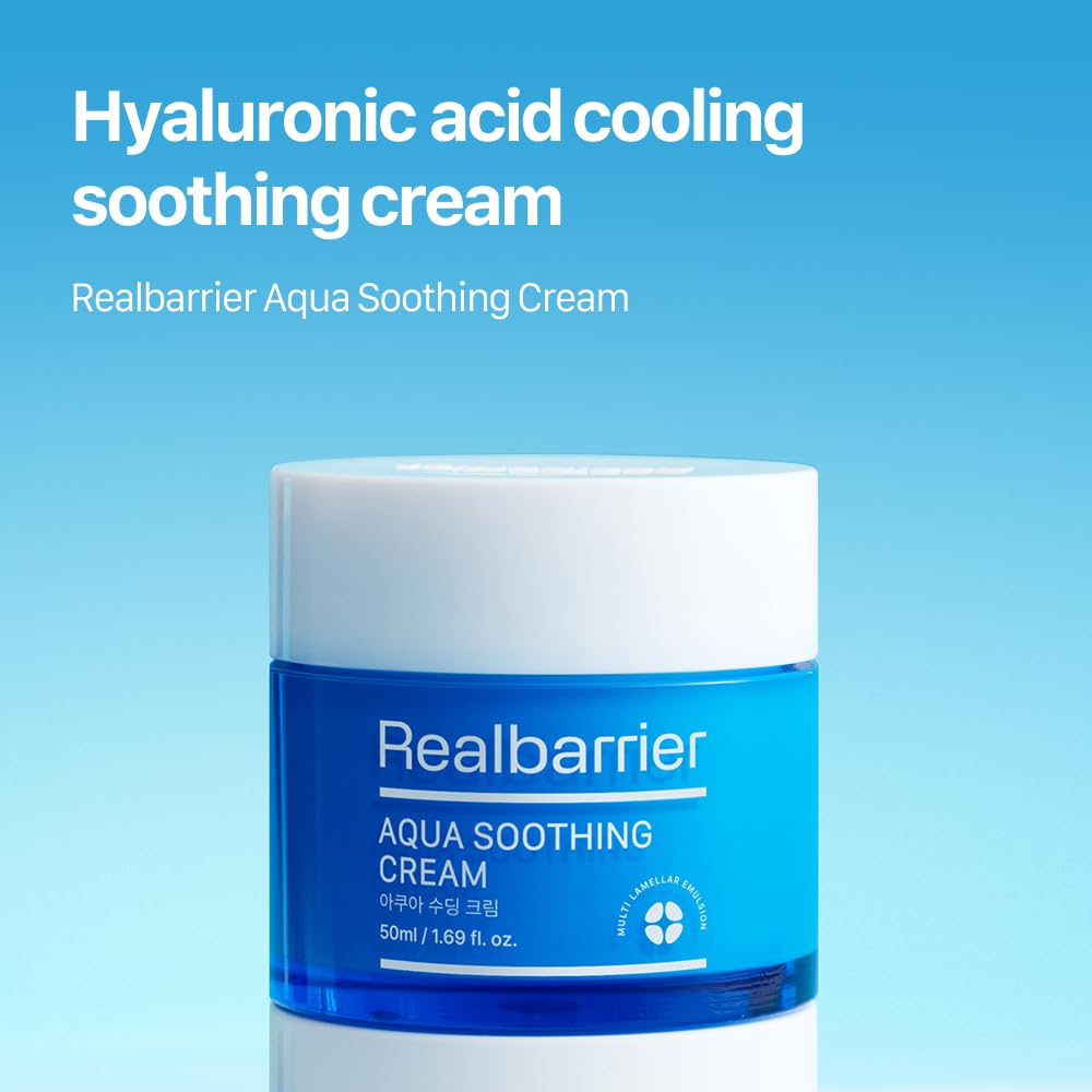 Real Barrier Aqua Soothing Cream 1.7 Oz Sensitive Skin Hyaluronic Acid Facial Moisturizer - Image 8
