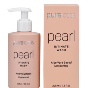 PURE CODE Aloe Vera-Based Pearl Intimate Wash - Gentle & Hydrating Intimate Cleanser for Skin Protection - Unscented Natural Feminine Wash Suitable for All Skin Types - 225ml