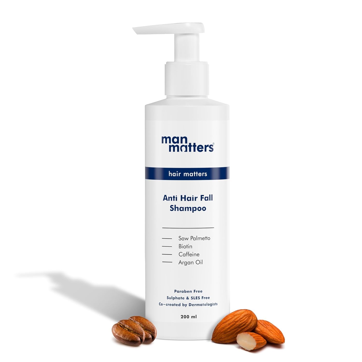 Anti Hair Fall Shampoo For Men With DHT Blockers | Caffeine, Biotin, Argan Oil & Saw Palmetto | Dermatologically Formulated & No Side Effects | Paraben & Sulphate Free | 200 ml