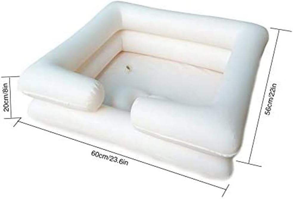 Inflatable Bedside Shampoo Set with Water Bag and Waterproof Shawl. Wash Hair in Bed for Children, the Elderly, Pregnant Women, Post-surgery or Bedridden Patients. Water Bag Capacity 2.1 Gallons (8L) - Image 3