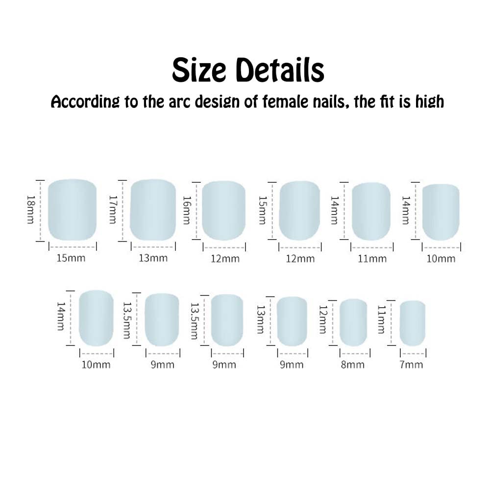 Marble Short Square Glitter Press-On Nails Kit for Women and Girls - Image 5