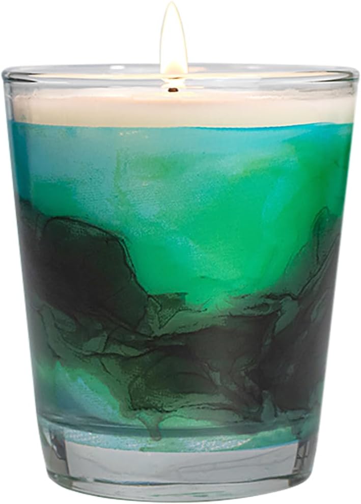Evergreen Shore Art-Inspired Scented Candle | 10.5oz Soy Coconut Wax Blend | 60-Hour Burn | Premium Mountain Forest & Fresh Air Scent | Signature Artistic Glass Vessel | Unique Gift | Made in The USA - Image 2