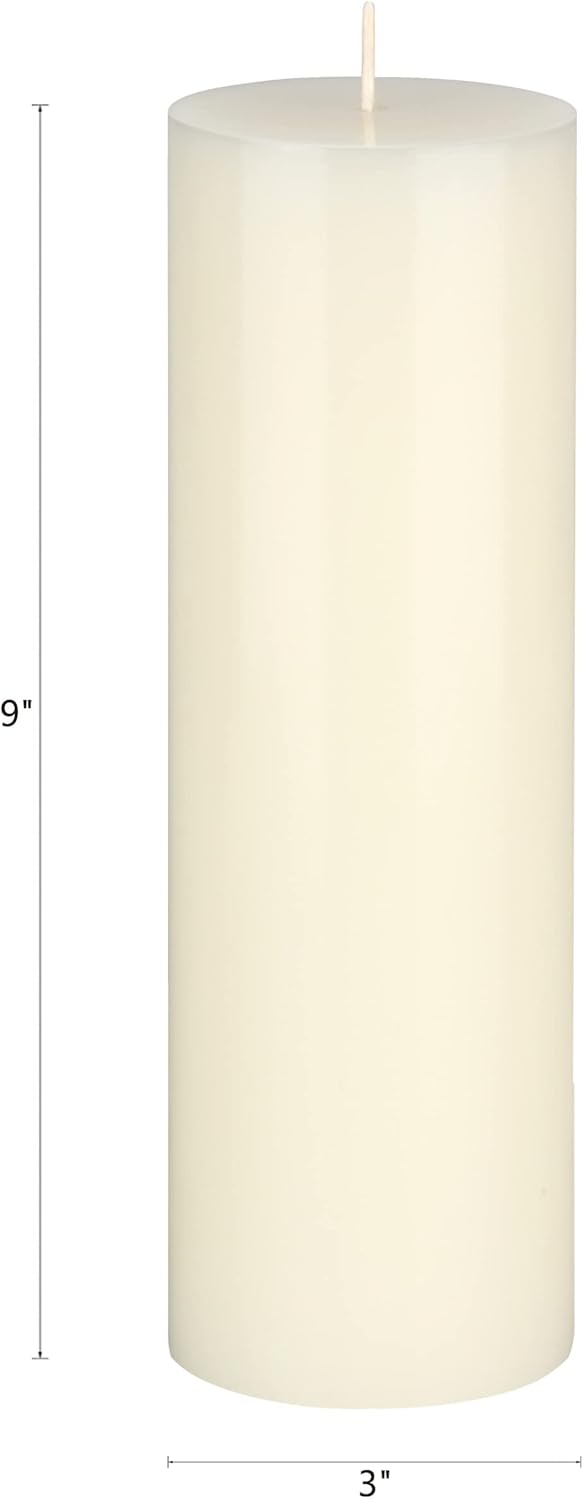 Mega Candles 3 pcs Unscented Solid Ivory Pillar Candles, Hand Poured Premium Wax Candle 3 Inch x 9 Inch, Home Décor, Spas, Weddings, Celebrations, Party, Centerpieces, Holidays, Vigils, Prayers - Image 2