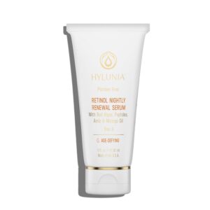 Hylunia Retinol Nightly Renewal Serum – Anti-Aging Night Serum with Peptides, Hyaluronic Acid & Antioxidants – Hydrating & Firming Formula for Fine Lines, Wrinkles & Radiant Skin – 1 fl oz