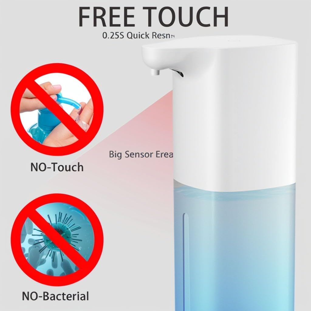 Rechargeable Touchless Automatic Foaming Soap Dispenser 11.8oz for Kitchen Bathroom - Image 2