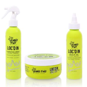 YOUNG KING HAIR CARE LOC Bundle | Daily Hydration Spray, Loc & Twist Gel, & Growth Scalp Oil for Locs, Dreads, Braids, and Twists | Lemongrass & Black Castor Oil | Natural Care and Maintenance | 3pcs