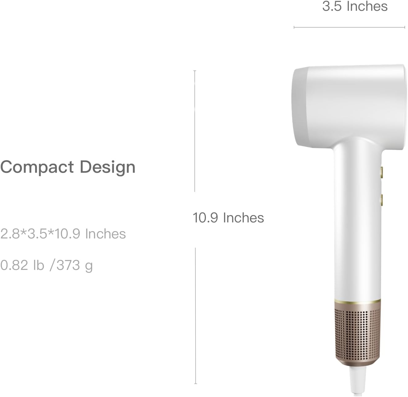 Ionic Hair Dryer 1500W High Speed with Diffuser, 4 Heat Settings, Compact Travel Size - Image 7