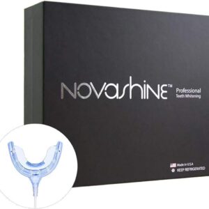 Novashine Professional Teeth Whitening Kit for Him: Advanced Blue LED Light, Concentrated Peroxide Gel, Smartphone Adapter, Travel Bag & 2-Year Warranty