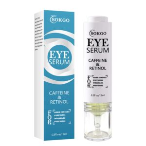 Caffeine Eye Serum, Retinol Eye Firming Serum for Dark Circles and Puffiness, Anti Aging Eye Serum with Hyaluronic Vitamin E, Smooth Fine Lines and Hydrate Eye Area