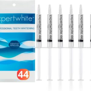 Teeth Whitening Gel Refills (6-gels). Made USA. 44 percent Carbamide Peroxide Tooth Bleaching Gel bleach For Invisalign style trays, Dental Grade Tooth Whitener. 6 syringes