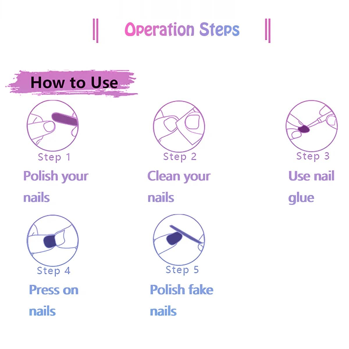 Short Almond Black French Tip Press On Nails Set with Acrylic Glue Gel Designs for Women and Girls - Image 5