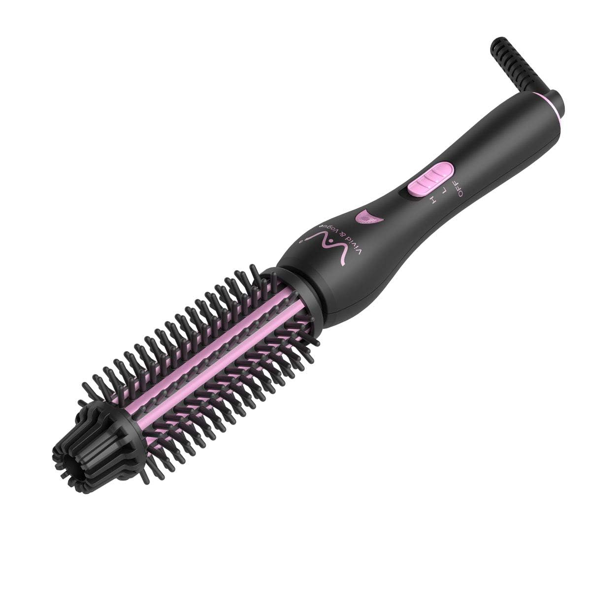 2IN1 Hair Brush Iron Professional Ceramic Hair Curling Iron/Straightener,Anti-Scald Nylon Bristles,Negative Ionic Dual Voltage for Travel,Curls & Waves & Straight - Image 2