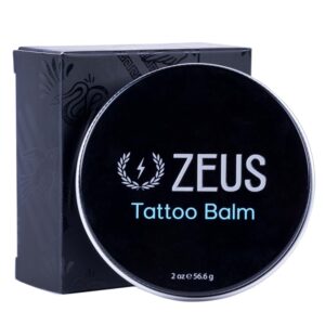 ZEUS Tattoo Aftercare Balm, All Natural Tattoo Butter & Skin Moisturizer, Revitalize Tattoo Ink & Color Protection - 2 Oz. - MADE IN USA
