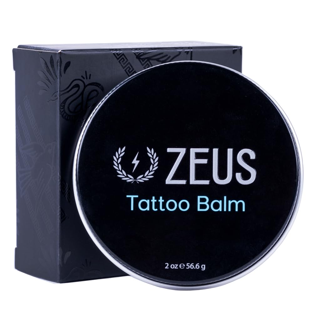 ZEUS Tattoo Aftercare Balm, All Natural Tattoo Butter & Skin Moisturizer, Revitalize Tattoo Ink & Color Protection - 2 Oz. - MADE IN USA