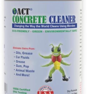 ACT Concrete Cleaner – Eco-Friendly Dry Powder Oil Stain Remover for Driveways, Sidewalks, Garages & Commercial Use | HOA Approved | Bioremediation Formula | Safe around Pets | 2.5lb