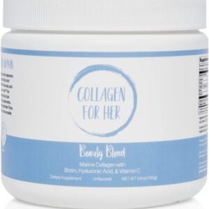 Marine Collagen Beauty Blend - Hydrolyzed Collagen Protein Powder, Hyaluronic Acid, Biotin, Vitamin C | Hair, Skin, Nail Supplement for Women (30 Servings)
