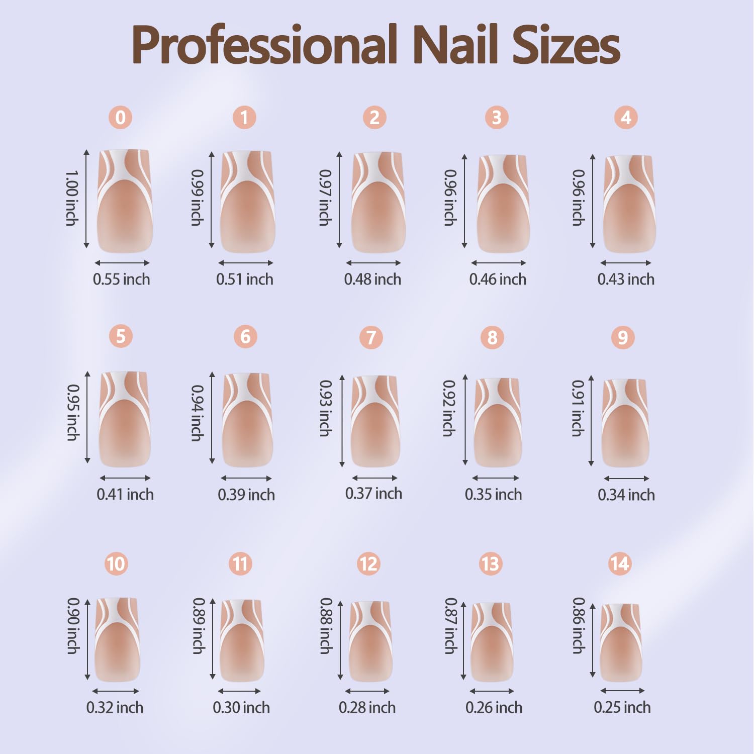 Misssix French Gel Nail Tips, 150Pcs French Tip Press on Nails Long Square Design, No Need to File Tips Pre-lasting, Fake Nails for Nail Art DIY 15 Sizes - Image 4