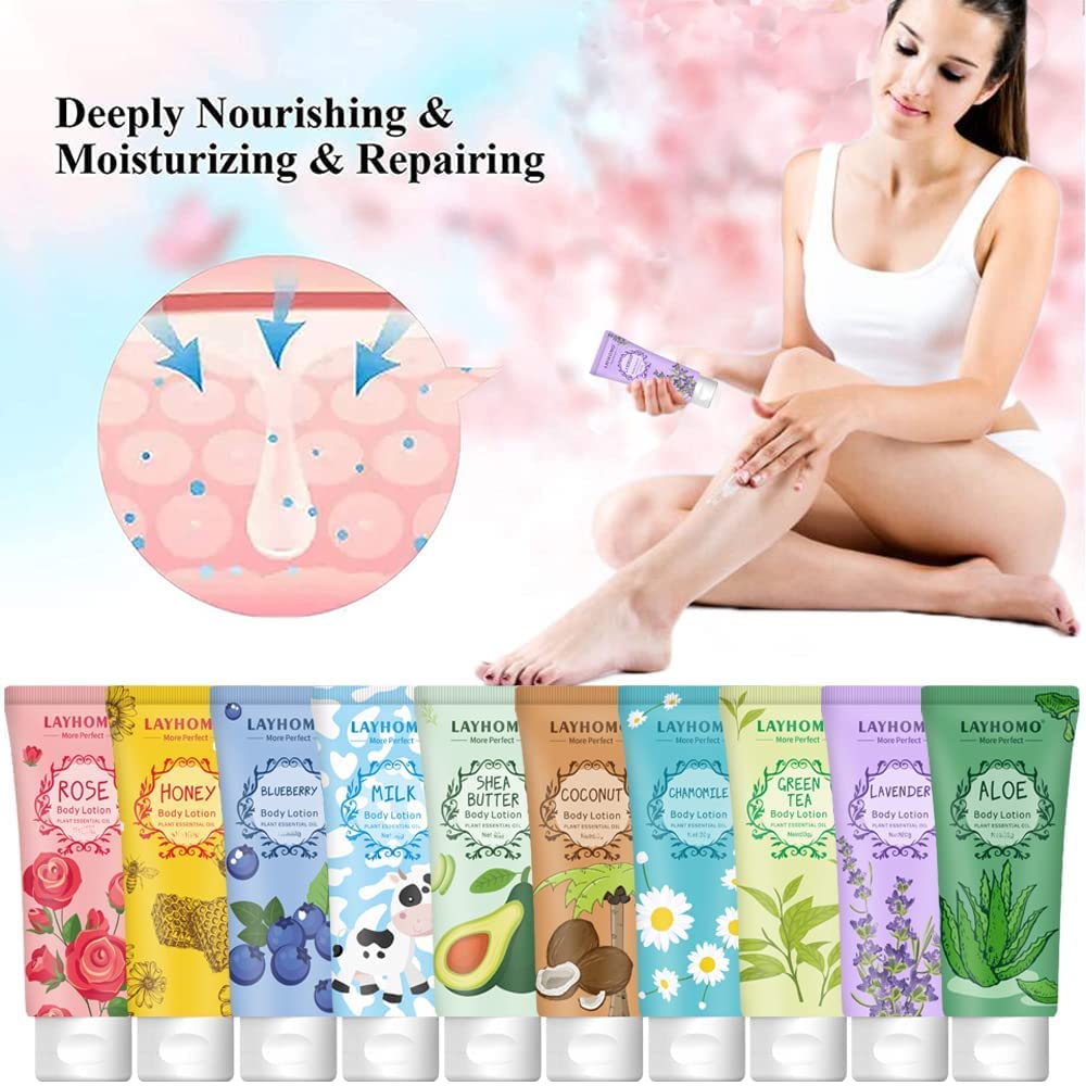 12-Pack Shea Butter & Aloe Travel Size Body Lotion Gift Set for Women - Image 3