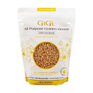GiGi Wax Beads – Hard Wax Beads for Hair Removal, All Purpose Golden Honee Waxing for Face, Body, and Bikini, No Strip Needed, 32 oz