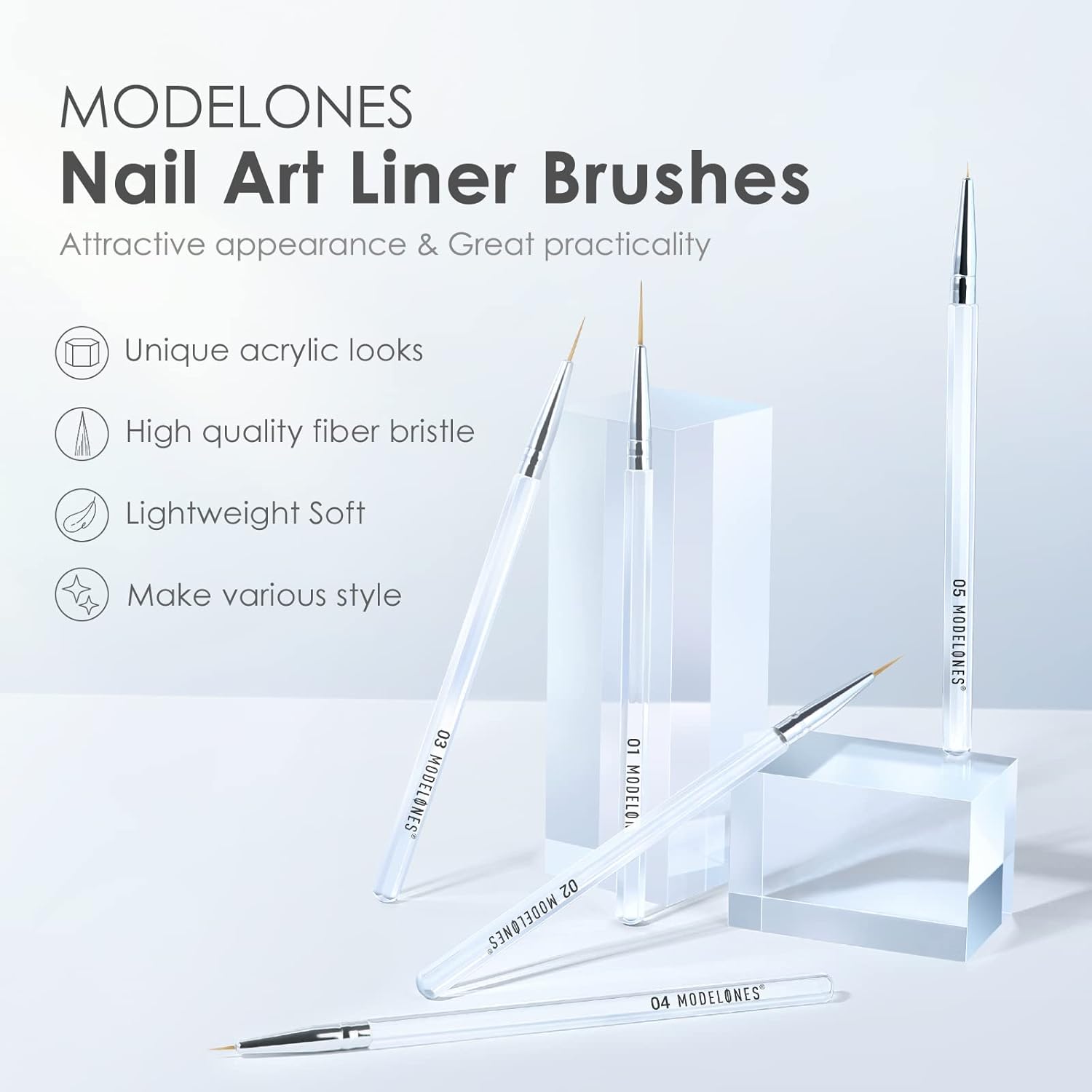 modelones Blooming Gel Nail Polish with 5Pcs Nail Art Brushes, 15ml Clear Marble Nail Design Kit, Nail Art Accessories for Spreading Effects, Floral Print, Watercolor Design - Image 7