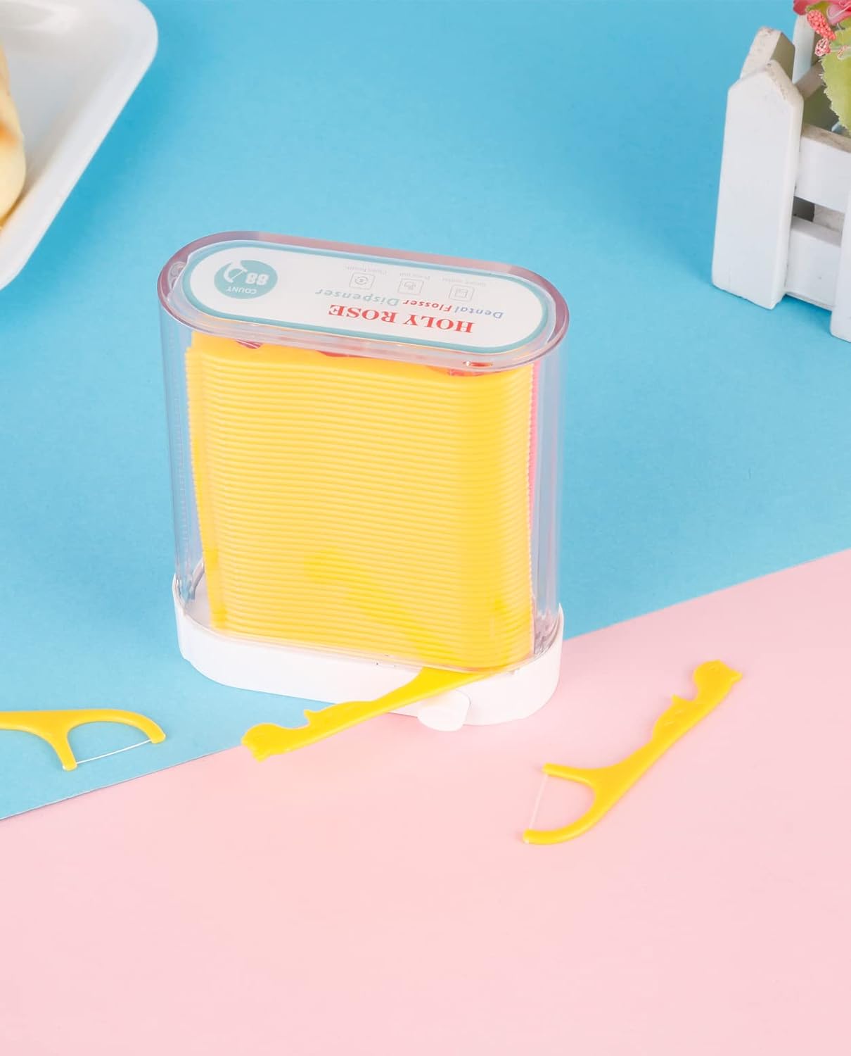 Kids Professional Unflavored Dental Floss Picks Dispenser Set 2 Boxes for Children and Teens - Image 4