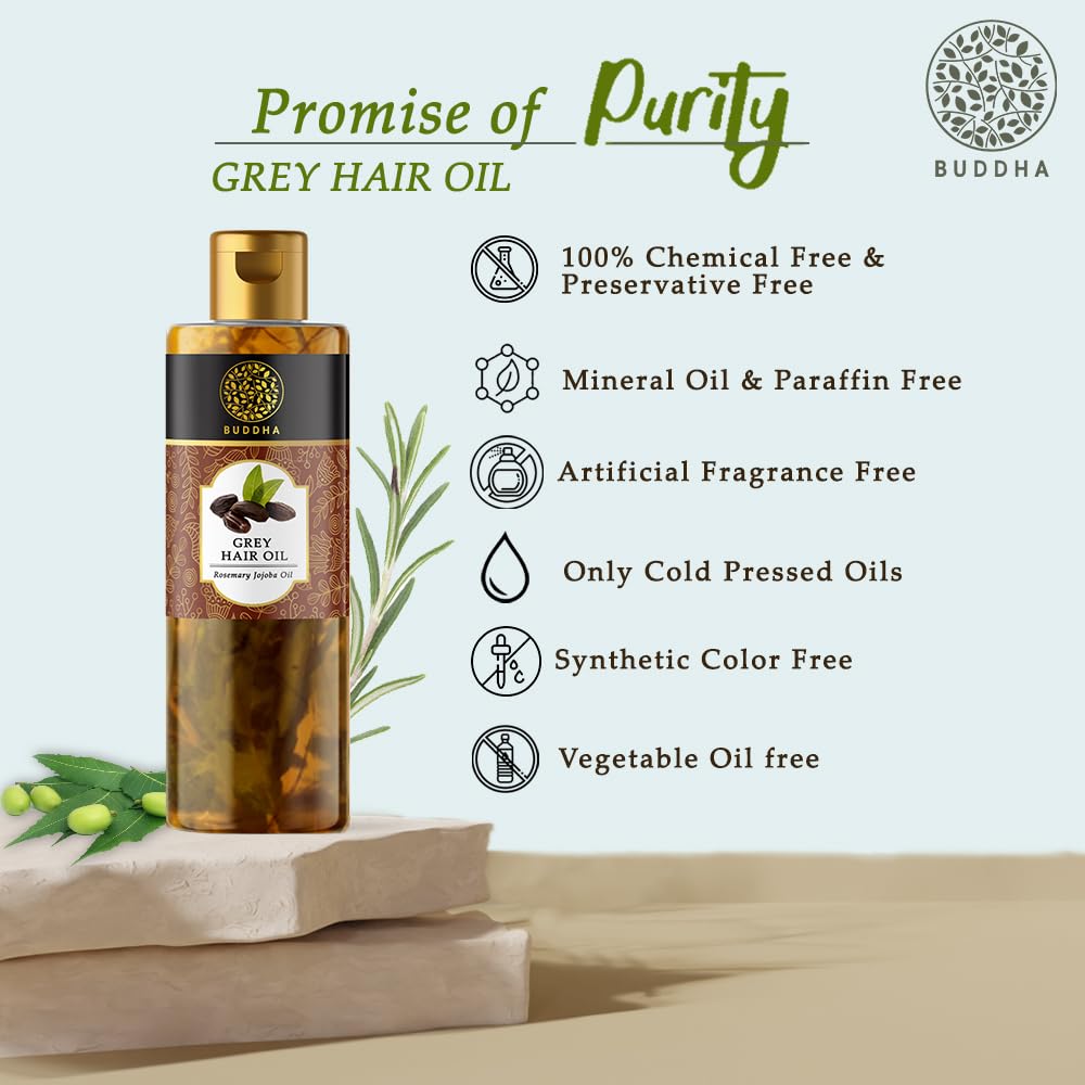 Hair Oil for Greys & Whites (150 ml, 5.1 Oz) - Restore Natural Black Color of Hair With Unique Herbs oil blend For Men and Women - 100% Ayurvedic - No Mineral Oil - Image 6