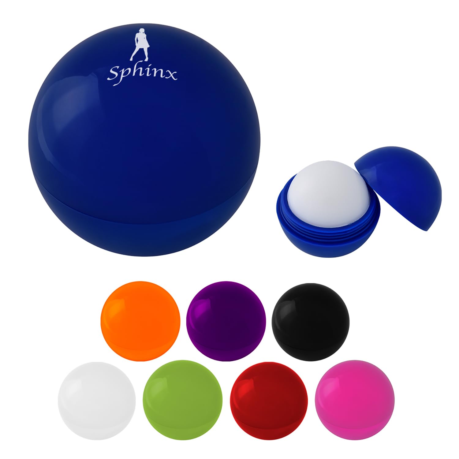 Lip Moisturizer Ball Add Customized With Text Name or Personalized Image $1.56 Each - Sold in Pack of 250 - BLUE - Image 2
